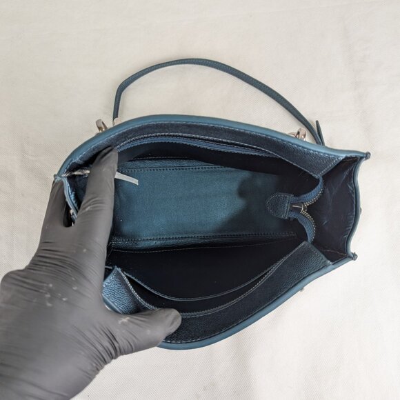 CHARLES & KEITH Teal Chain Handle Tote Bag Shoulder Bag - Picture 5 of 15